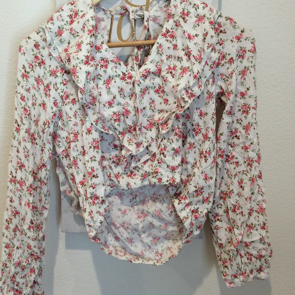 Floral open back top